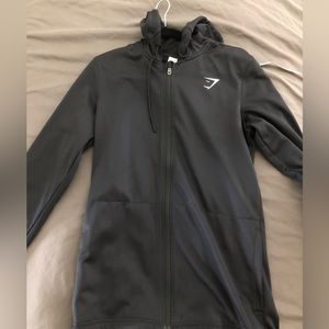 Gym shark men zip up hoodie small blue